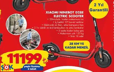XIAOMI NINEBOT D28E ELECTRIC SCOOTER/XİAOMİ ELEKTRİKLİ SCOOTER